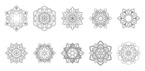 Circular Mandala Coloring page template