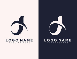 JD monogram logo. Letter j and letter d intertwined. Lettering sign isolated on light background. Elegant, luxury style.