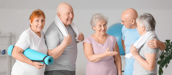 Group of elderly people in gym