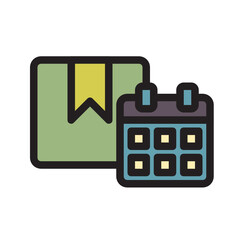 Schedule Shipping , Delivery service filled outline icon.