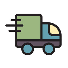 Delivery Truck , Delivery service filled outline icon.