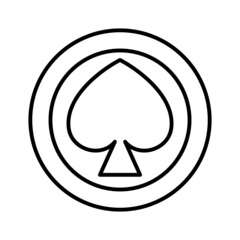 Icon Spades Casino Slot Machine line, editable stroke. Gambling symbol, object. Vector illustration