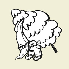 Christmas gnome with Xmas tree on his back.