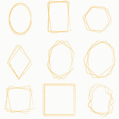 Thin frames of geometric shapes for invitations