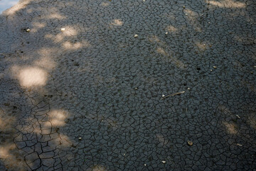 Dry cracks in the land, serious water shortages. Drought concept. Global warming concept.