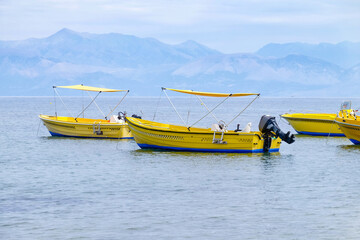 Water taxi for tourists at sea resort
