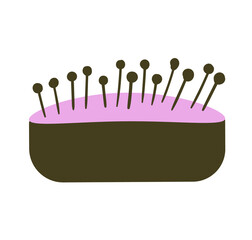 Hand-Drawn cosmetics brush. Doodle vector illustration. Make up.