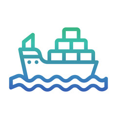 Cargo Ship , Delivery service gradient icon.