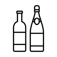 Icon Of Wine And Champagne Bottles