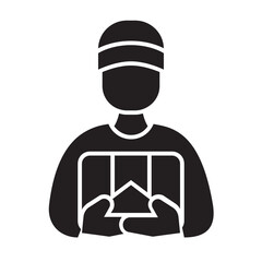 Delivery Man , Delivery service solid icon.