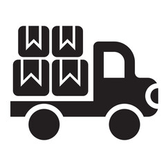 Delivery Truck , Delivery service solid icon.