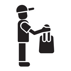 Delivery Man , Delivery service solid icon.