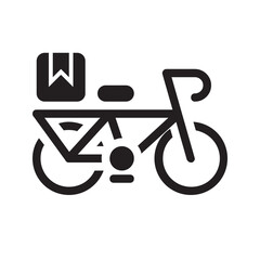 Bike Delivery , Delivery service solid icon.