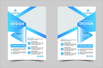 Blue corporate business annual report brochure flyer design template vector, Leaflet cover presentation abstract geometric background, modern publication poster magazine, layout in A4 size