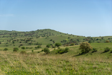 Kahetia, Georgia mountain and fields landscape view