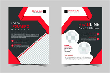 Red and Black  corporate business annual report brochure flyer design template vector, Leaflet cover presentation abstract geometric background, modern publication poster magazine, layout in A4 size