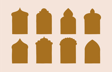 Collection of line design with window,door,arch.Editable vector illustration for website, sticker, tattoo,icon