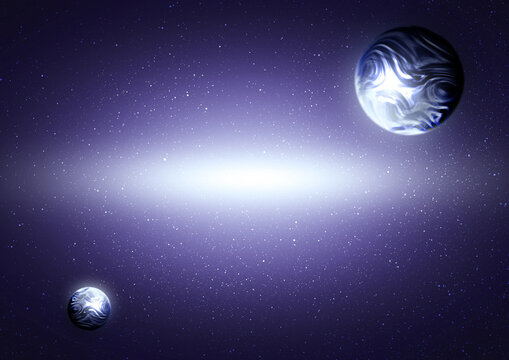 galaxy and Planets