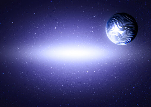 galaxy and Planet