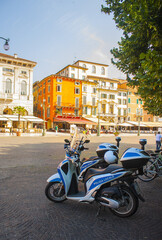 Police Motorcycles at the he Piazza Bra in Verona