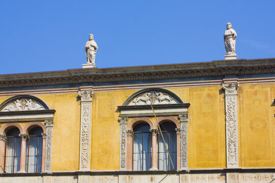 Fragment Of La Loggia Del Consiglio On The Piazza Dei Signori (The Palace Of The Council) In Verona, Italy	