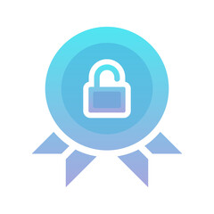 medal padlock gradient logo design template icon