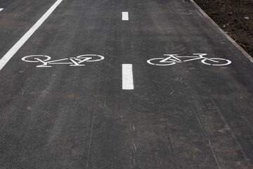 Cycleway. Bicycle road symbol.