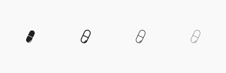 Pills icon flat. Illustration isolated vector sign symbol