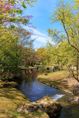 Fototapeta na wymiar Japanese garden in Hasselt Flemisch region in Belgium