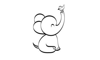 Elephant Vector Art. Use as poster, card, flyer or T Shirt