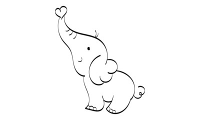Elephant Vector Art. Use as poster, card, flyer or T Shirt