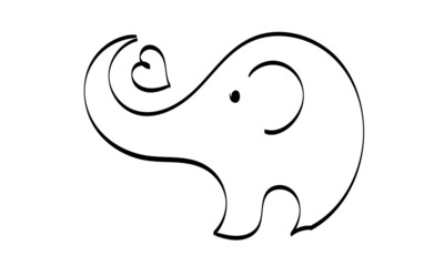 Elephant Vector Art. Use as poster, card, flyer or T Shirt
