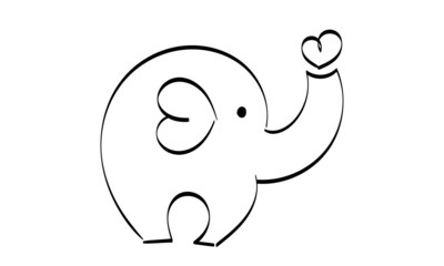 Elephant Vector Art. Use as poster, card, flyer or T Shirt