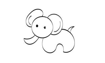 Elephant Vector Art. Use as poster, card, flyer or T Shirt