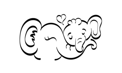 Elephant Vector Art. Use as poster, card, flyer or T Shirt
