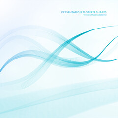Abstract blue background, futuristic wavy lines. Graphic illustration for your design.