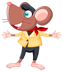 Cartoon mouse wearing clothes