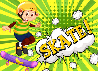 Abbreviation and facial expression retro comic banner design