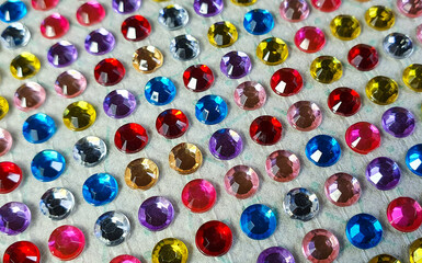 multicolored gemstones with selective focus