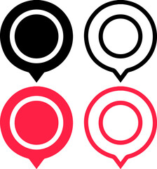 Modern map markers. Map attach marker place. Location icon. Set of red map pin icons. location pin sign. Vector icon isolated on white background