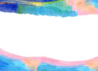 夏をイメージした爽やかな手描きの背景フレーム