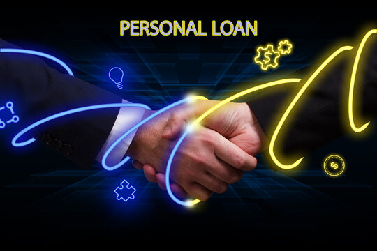 Business, technology, internet and network concept. Young businessman thinks over the steps for successful growth: Personal loan