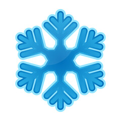 Bright glossy snowflake icon. Vector stock illustration.