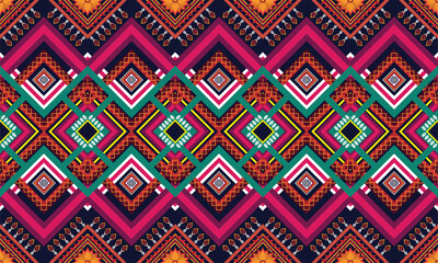 Geometric ethnic flower pattern for background,fabric,wrapping,clothing,wallpaper,batik,carpet,embroidery style	