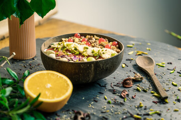 Fresh and delicious organic vegan fruit bowl © Julian