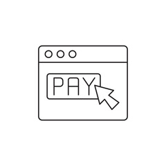 Online payment icon in line style icon, style isolated on white background