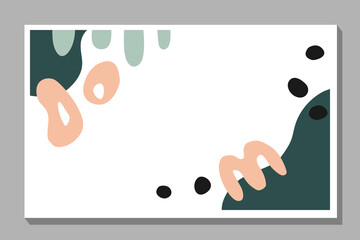 Buiseness card template with abstract flat shapes in soft colors