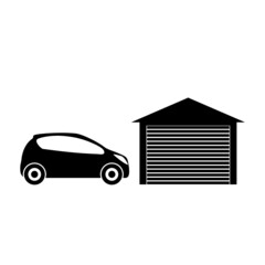 Car garage icon isolated on white background