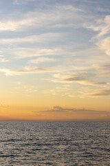 Sunset, sunrise landscape Mediterranean Sea.