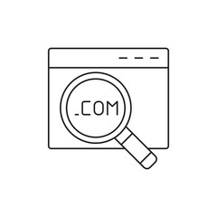 Search domain, domain on magnifier icon in line style icon, style isolated on white background